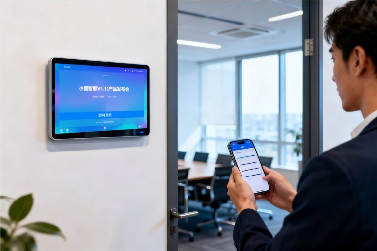 壁挂式数字标牌在会议室门口的应用