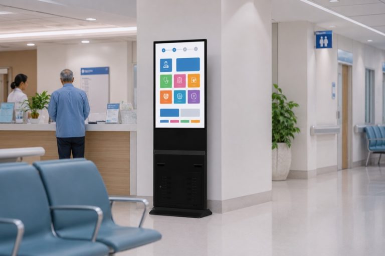 Floor Standing Digital Signage in hospital